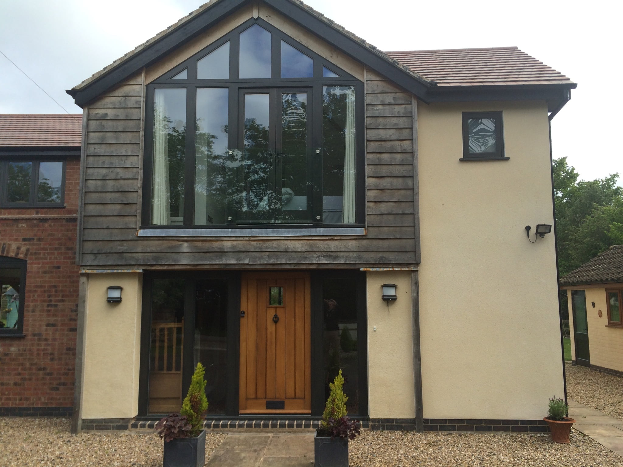Front Door and Frame with Juliet Balcony Traditional Conservatories